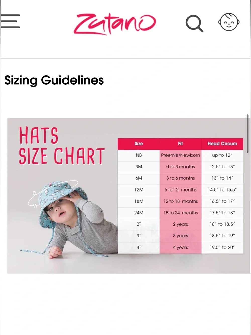 Zutano Striped Navy and White Baby Sun Hat with Ties